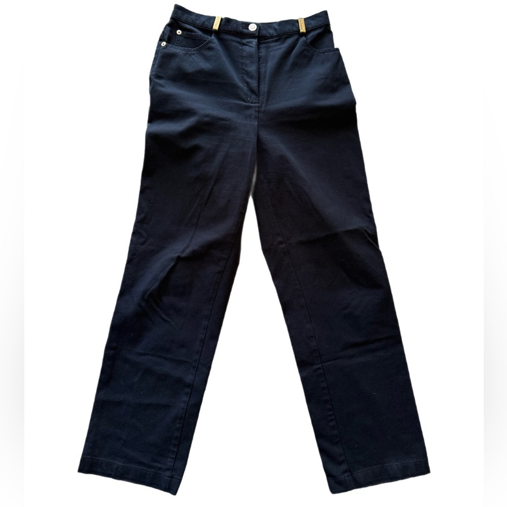 St. John Black Trousers Gold Button